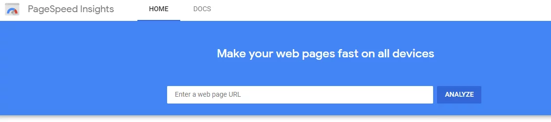 Для початку відкрийте інструмент  PageSpeed ​​Insights