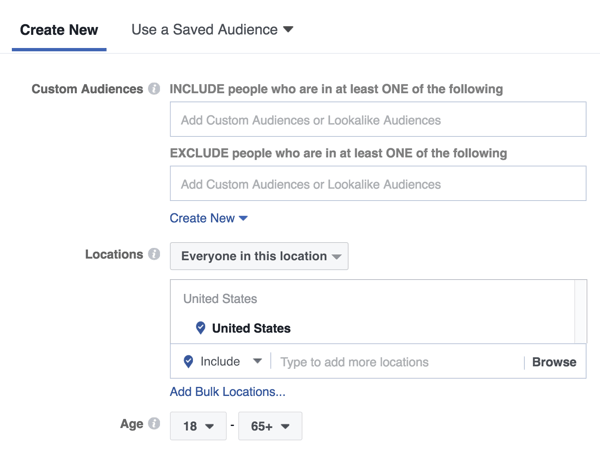With a Facebook Messenger home screen ad, you can target a new audience or a previously saved or lookalike audience.